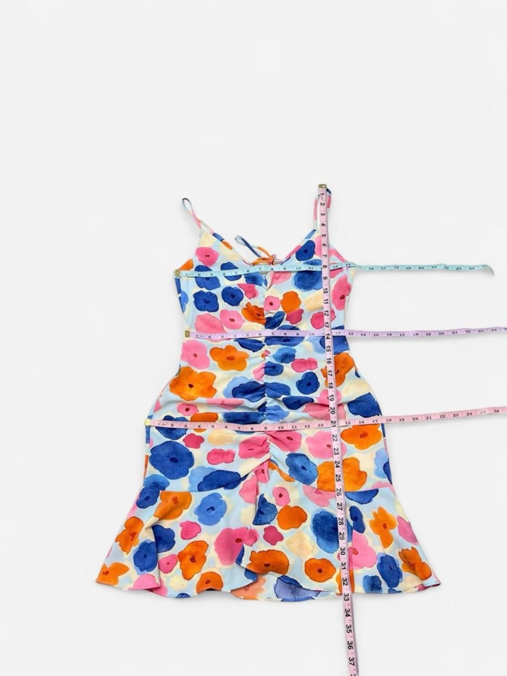 VILA Multicolor Floral Watercolor Slip Dress - Picture 7 of 8